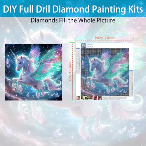 5D Unicorn Diamond Art Kit for Adults - DIY Round Painting