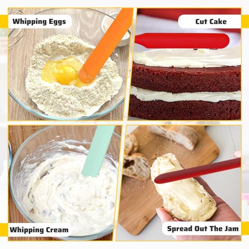3 Pcs Silicone Jar Spatula Set - 9.4 Inch Heat-Resistant Kitchen Tool