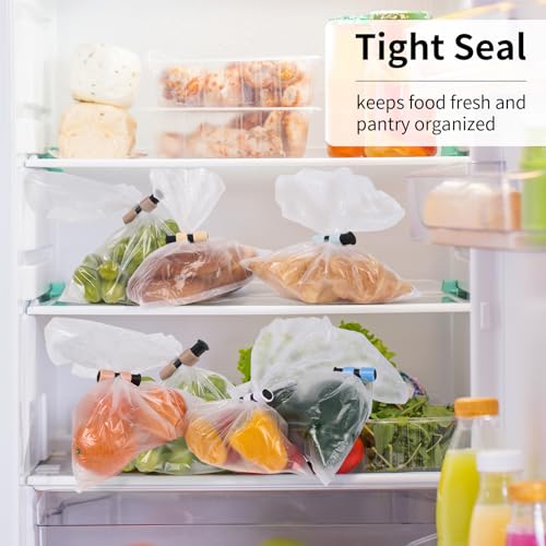 VALUCKEE Squeeze and Lock Bread Bag Clips - 10 Pack, Bright Colors