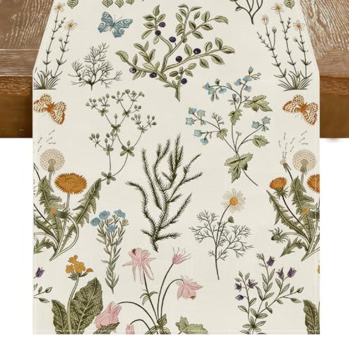 RABUSOFA Floral Summer Table Runner 13x72 Inch - Vibrant Home Decor