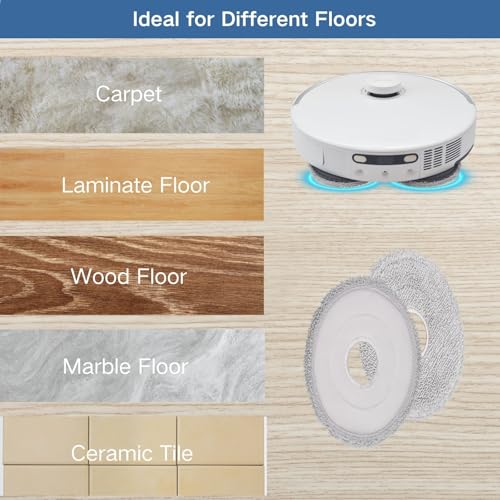 8-Pack Mop Pads for Dreame & Mova Models - Microfiber Cleaning