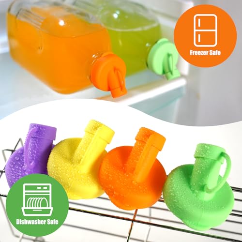 4 Pack Silicone Bottle Caps 48mm for Milk Glass Bottles, Leak-Proof & Dishwasher Safe