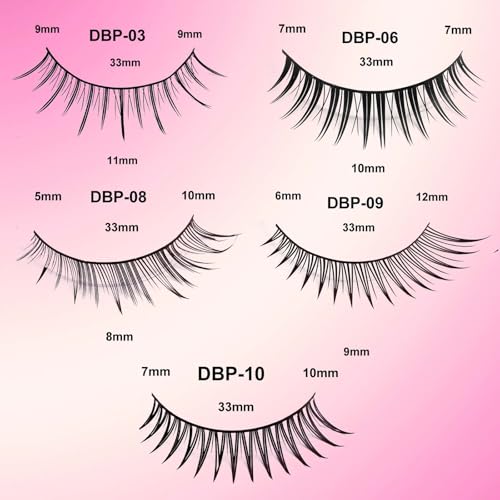 Natural False Eyelashes 10 Pairs Reusable Soft Cotton Band Strip Lashes