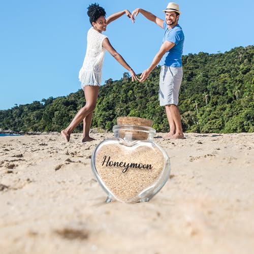 SEEBERY Honeymoon Sand Keepsake Jar - Silver Made with Love Wedding Gift