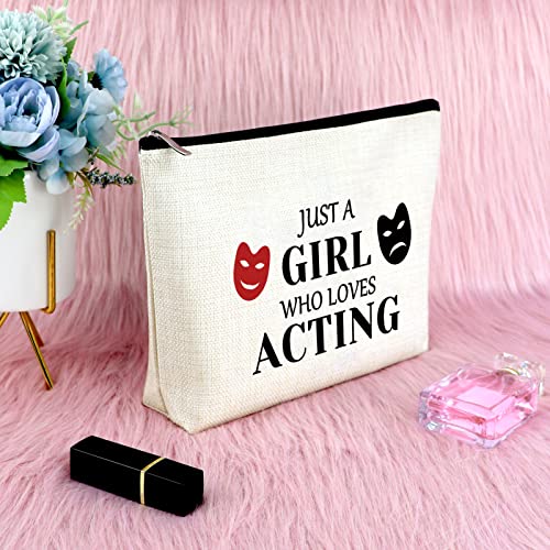 Theatre Lover Makeup Bag Cotton Linen Cosmetic Travel Pouch for Actress