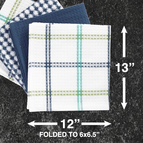 Cool 4-Pack T-Fal Waffle Cotton Dish Cloths - Highly Absorbent & Soft Kitchen Towels