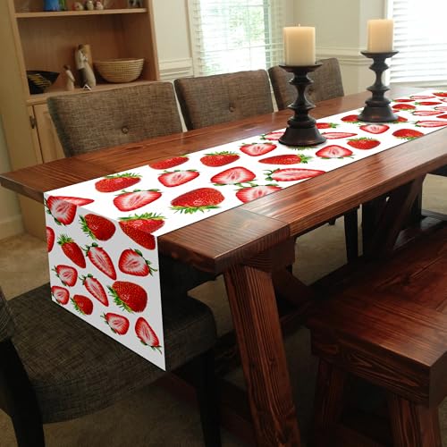 Strawberry Spring Table Runner 13 x 72 Inches Kitchen Dining Decor
