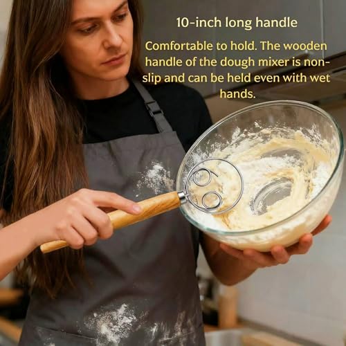 LorisArm 13-Inch Danish Dough Whisk - Stainless Steel Sourdough Bread Mixer