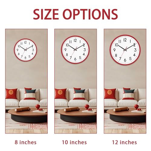 8 Inch Silent Quartz Wall Clock - Modern Battery Operated Decor