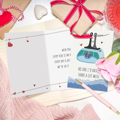 Funny Ski Valentine's Day Card - Romantic Anniversary Card