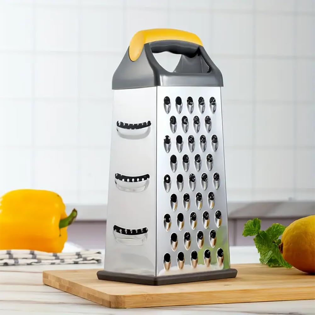 Cheese Grater, 4-Sided Box Grater with Handle, Stainless Steel Graters, Vegetable Slicer, Kitchen Food Shredder for Grate Cheeses, Shred Veggies Kitchen Gadgets Tools(9.25inch)