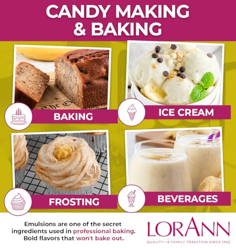 LorAnn Banana Bakery Emulsion - Gluten-Free & Keto-Friendly Flavoring for Cakes, Cookies & Desserts
