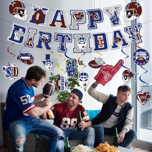 Blue Cowboy Football Party Decorations 12 Pcs - Cowboy & Rugby Theme