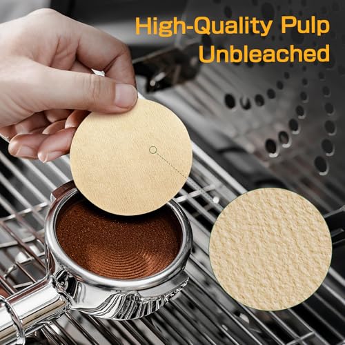 Wollibao 54mm Espresso Filter Paper for Ninja Luxe Cafe & Breville Machines, 600pcs (53/54mm Variant)