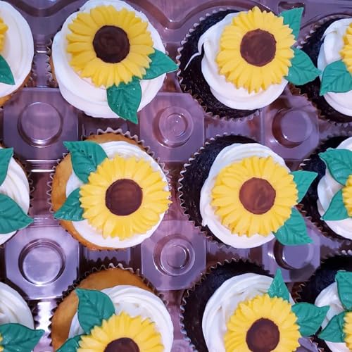 Sunflower Silicone Mold Set - 4 Pack Daisy Flower Molds for Cake Decorating, Fondant, Polymer Clay, and Chocolate Crafting