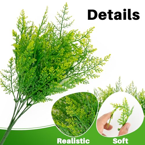RAINFLOW 5PCS Faux Ferns - Realistic Artificial Plants 14.5"