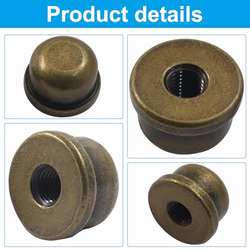 8 Pcs Bronze Lamp Finial Caps | 1/4-27 Tapped Knob Accessories