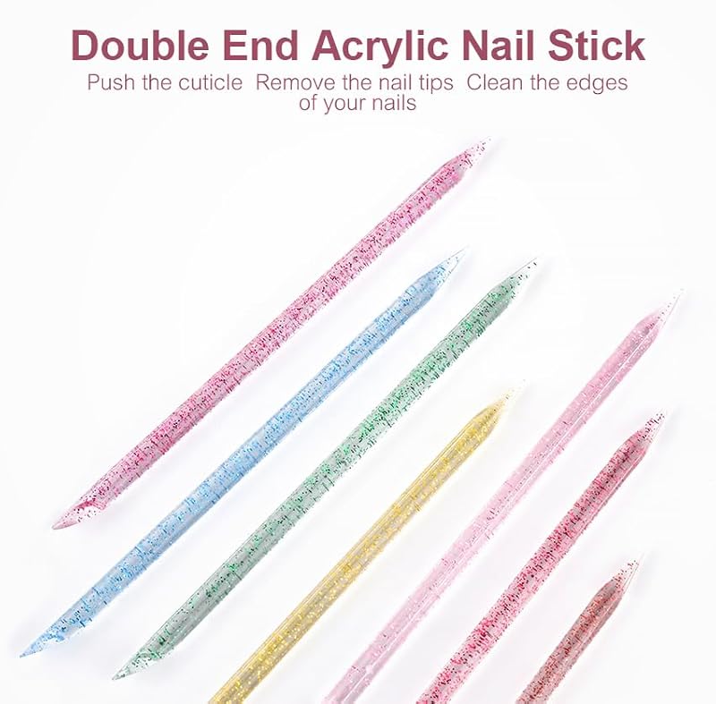 100 Pcs Disposable Double-End Nail Cuticle Pusher Gold Care Sticks