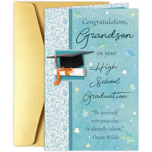 Graduation Card for Grandson - Heartfelt Be Yourself Message