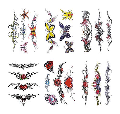 Pinone Floral Butterfly Temporary Tattoo Stickers Waterproof Body Art