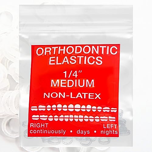 LA MIERE Non-Latex Orthodontic Elastics 1/4 Inch Medium 100 Count