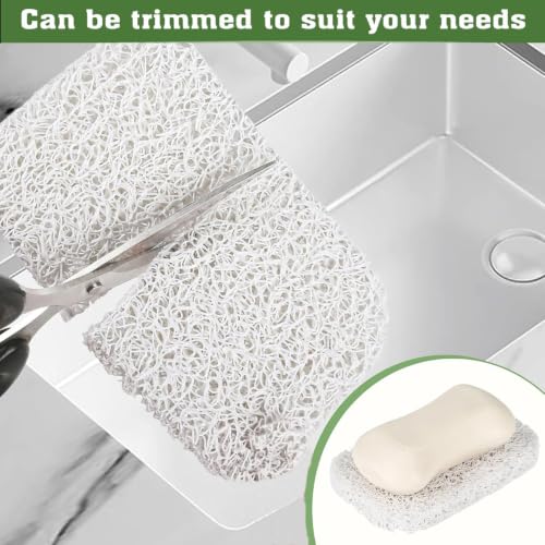 Emlim White Soap Holder Pad - 4 Pack Non-Slip Soap Dish Liners for Kitchen & Bathroom, Custom Fit, Extend Soap Lifespan
