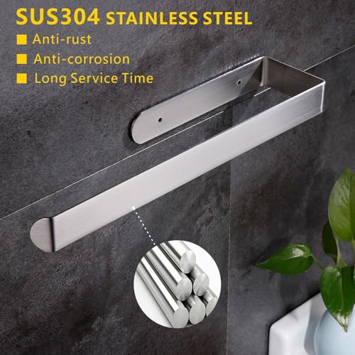 Silver Self-Adhesive Paper Towel Holder - Stainless Steel Under Cabinet Mount