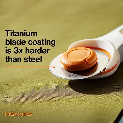 Fiskars 60mm Titanium Rotary Cutter Blades - 2-Pack for Fabric Cutting