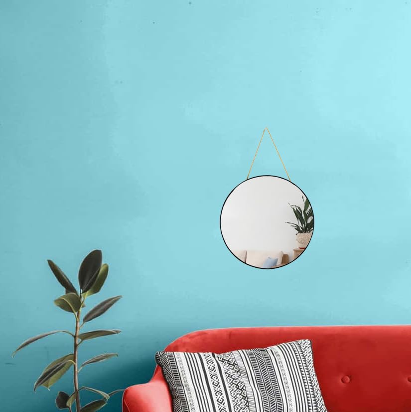 YCHMIR Small Round Wall Mirror,Bathroom Mirror (Black, 11.8 in.)