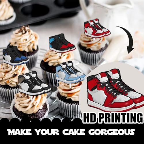 36pcs Skateboard Theme Cupcake Toppers for Birthday Parties
