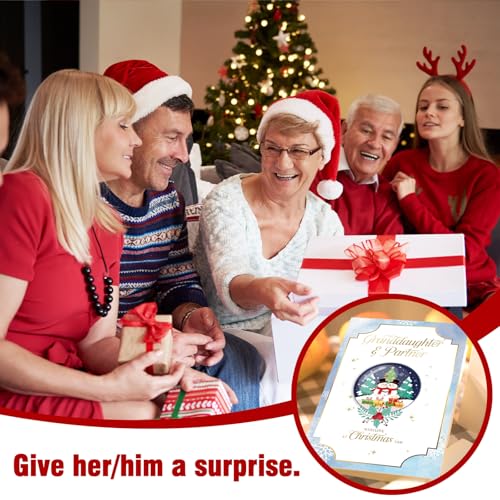 Christmas Card for Granddaughter and Partner Merry Xmas Card