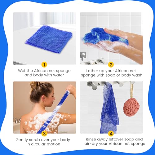 ZOCY African Exfoliating Net Sponge Body Scrubber - Blue
