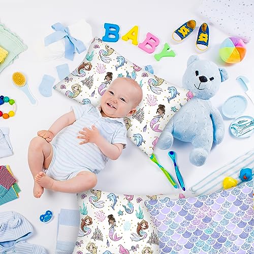 Ganeen Mermaid Toddler Pillowcase Set, 2 Pack Soft Cotton Envelope Cover