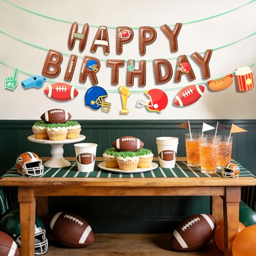 Football-Themed Happy Birthday Banner Set for Sports Parties