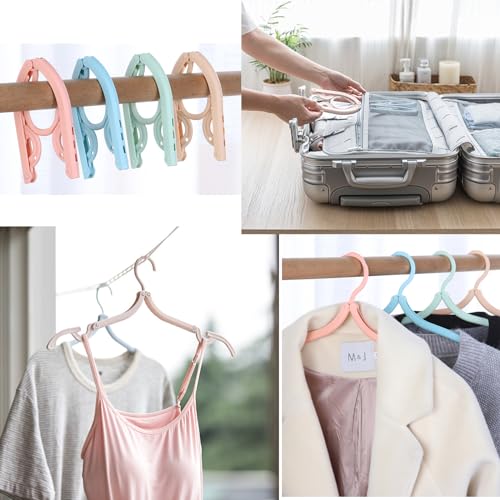 12-Piece Colorful Foldable Travel Hangers - Portable Space-Saving Design
