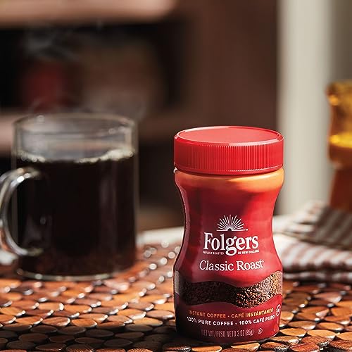 Folgers Classic Roast Instant Coffee - 12 oz Jar, 6-Pack