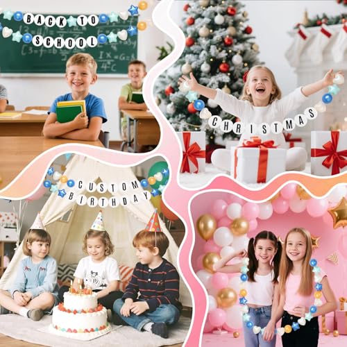 DIY Party Banner Kit - Pearl Blue Gold Singer Friendship Bracelets & Decorations
