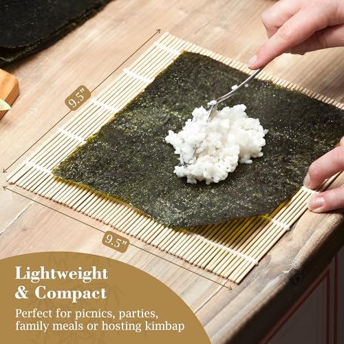 Fusion Select Bamboo Sushi Mat - 3 Pack, 9.5x9.5 Inch Rolling Roller