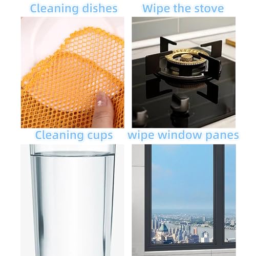 4 Pack Non-Scratch Dish Scrubbers - Odorless Mesh Cleaning Pads