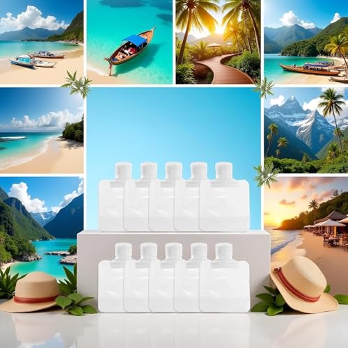 Refillable Travel Squeeze Pouches 30ml 10-Pack for Toiletries