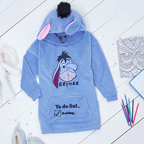 Disney Stitch Kids Oversized Hoodie Blanket - Light Blue Wearable Fleece