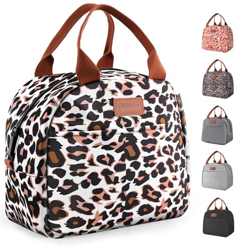 EASYFUN Insulated Lunch Bag - Large Leakproof Cooler Tote, Panther Brown