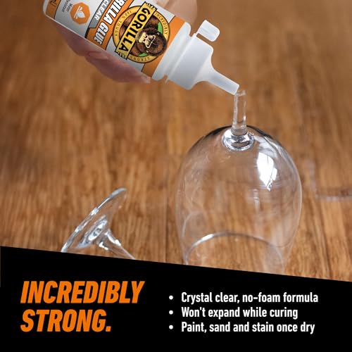 Gorilla Clear Glue, All Purpose Polyurethane, 3.75 oz Bottle, 2-Pack