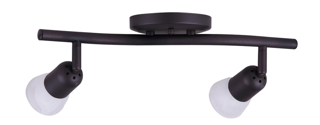 Canarm James 2-Light Track Lighting, Oil Rubbed Bronze Finish, Adjustable Alabaster Glass Shades, 15" Wide Industrial Ceiling Spotlight for Kitchen, Living Room, Hallway
