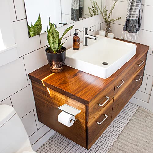Design House Millbridge Satin Nickel Toilet Paper Holder with Shelf