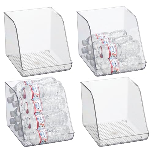 iDesign Plastic Water Bottle Organizer - 4-Pack Tall for Fridge