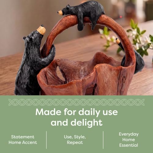 Rustic Timber Bear Figurine with Black Bears by Jeff Fleming - Home Decor Accent