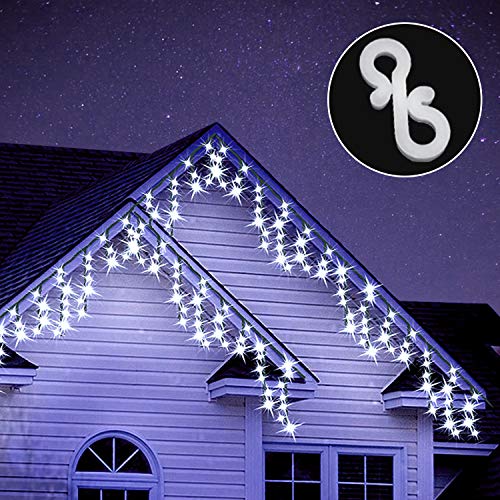 30Pcs Gutter Hooks for Outdoor Lights - White, Christmas Light Clips