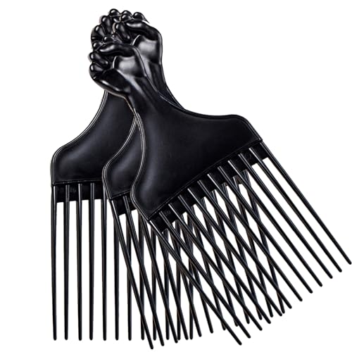 Soft 'N Style Black Afro Hair Pick Comb - 7 Inch Plastic Styling Tool