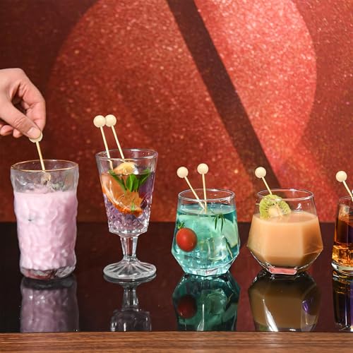 300Pcs Wooden Ball Cocktail Picks - Eco-Friendly Bamboo Appetizer Skewers
